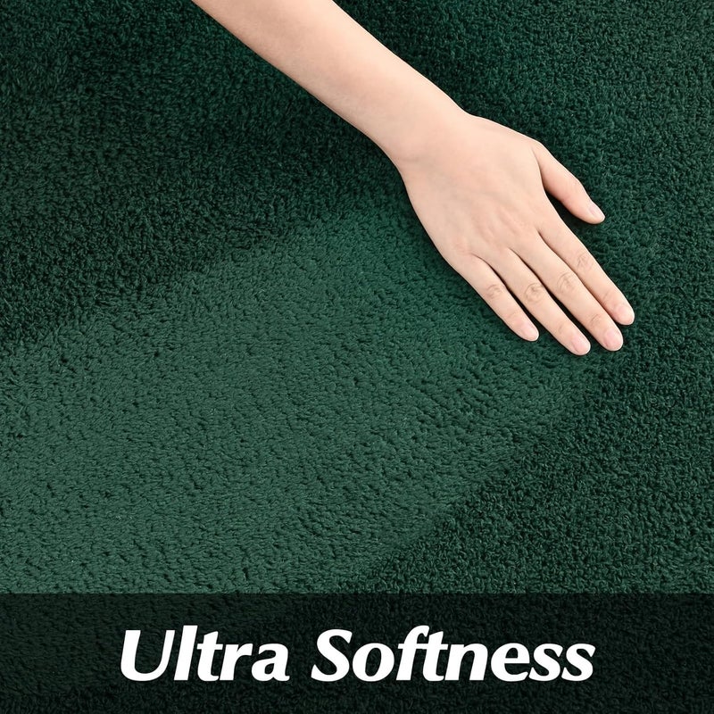 FlyDOIT Round Area Rugs for Bedroom Living Room, 5x5 Dark Green Super Soft Comfy Thickened Memory-Foam Indoor Circle Carpet, Modern Aesthetic Minimalist Carpet for Boys Girls Adults Nursery Home Décor - Image 5
